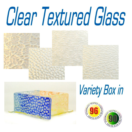 Textured Clear Glass - Variety Box - Wissmach COE 90 and 96