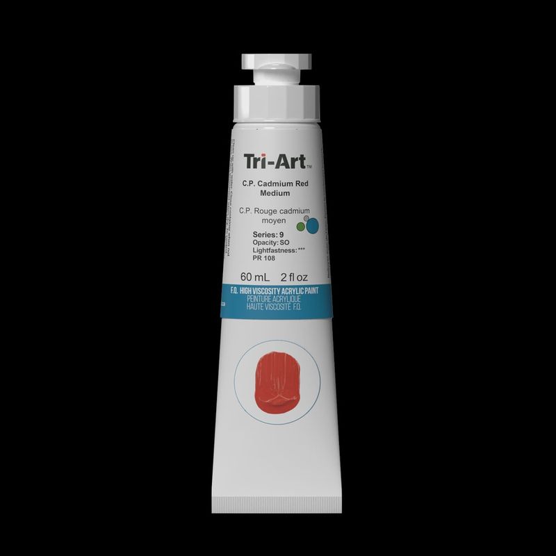 Tri-Art High Viscosity Acrylic C.p. Cadmium Red Medium 60ml