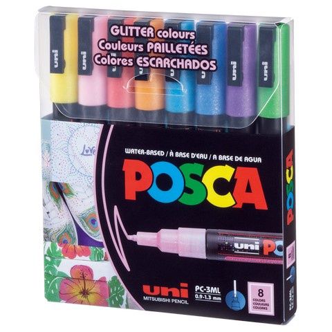 Posca Set 3M Glitter Fine 8pc