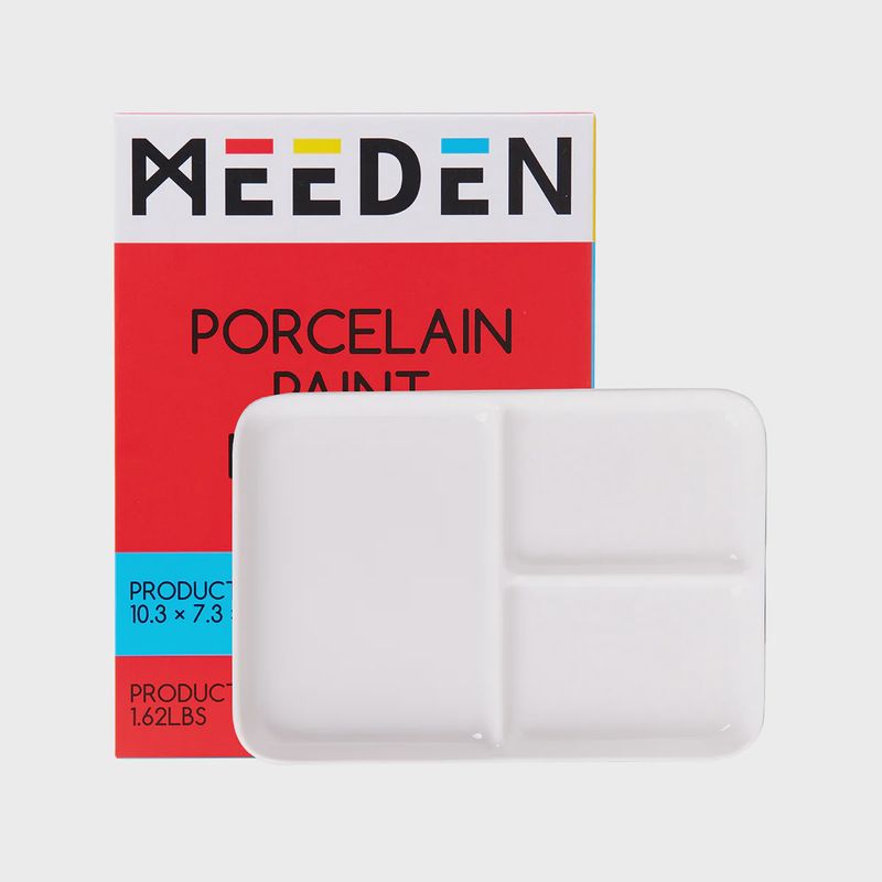 3 Well Ceramic Palette10x7x.6
