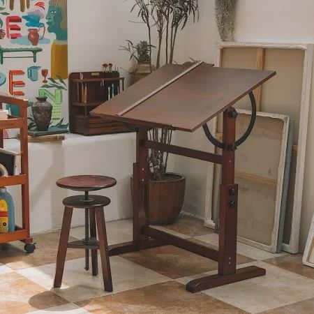 Meeden Drafting Table Walnut