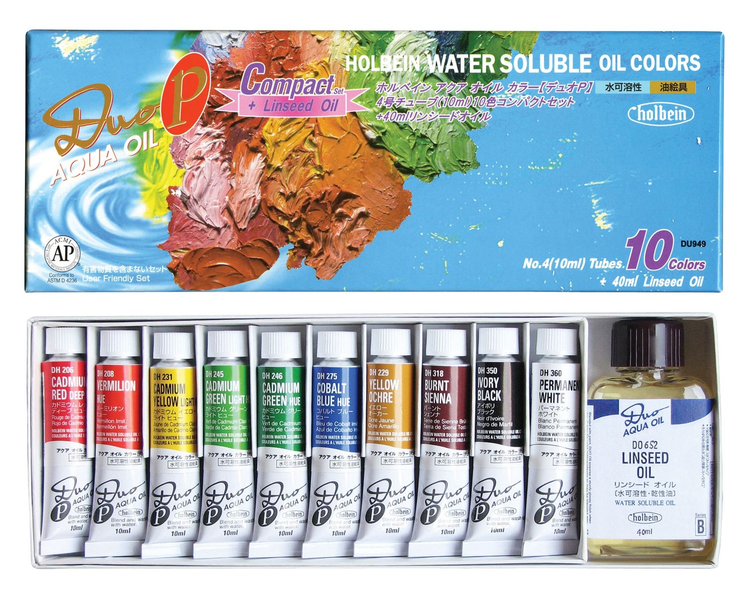 Holbein Duo Set 10x 10 ml Lin Oil