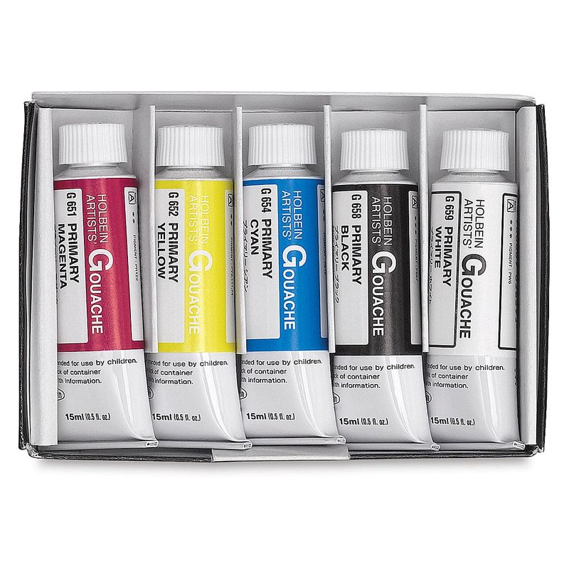 Holbein Designer Gouache Primary Set of 5 15ml