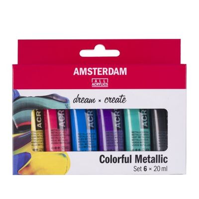 AM Acrylic Colorful Metal St 6x20ml