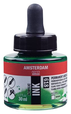 AM Acrylic Ink 30 ml Perm Green Lt
