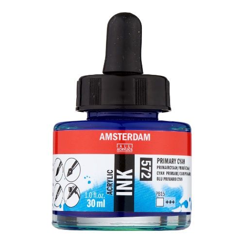 AM Acrylic Ink 30 ml Primary Cyan