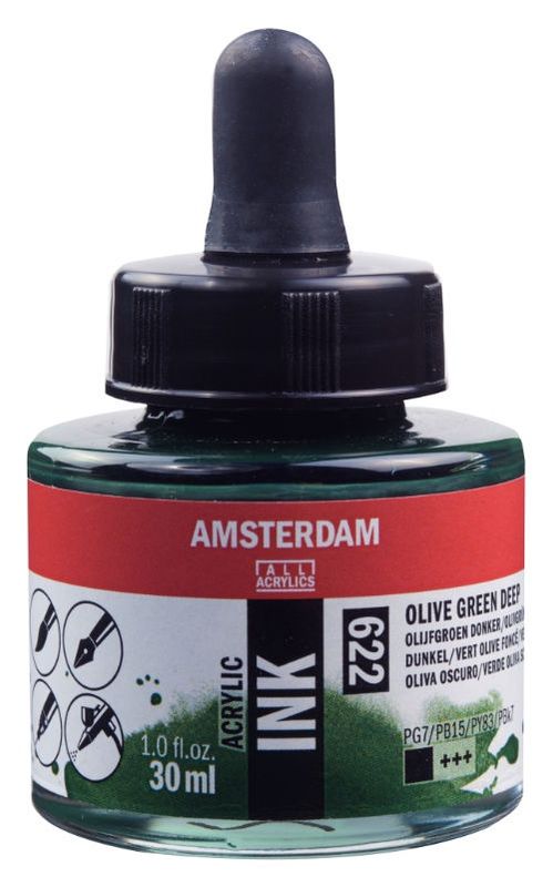 AM Acrylic Ink 30 ml Olive Green Dp