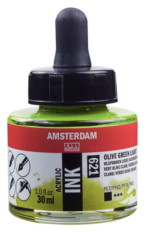 AM Acrylic Ink 30 ml Olive Green Lt