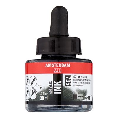 AM Acrylic Ink 30 ml Oxide Black