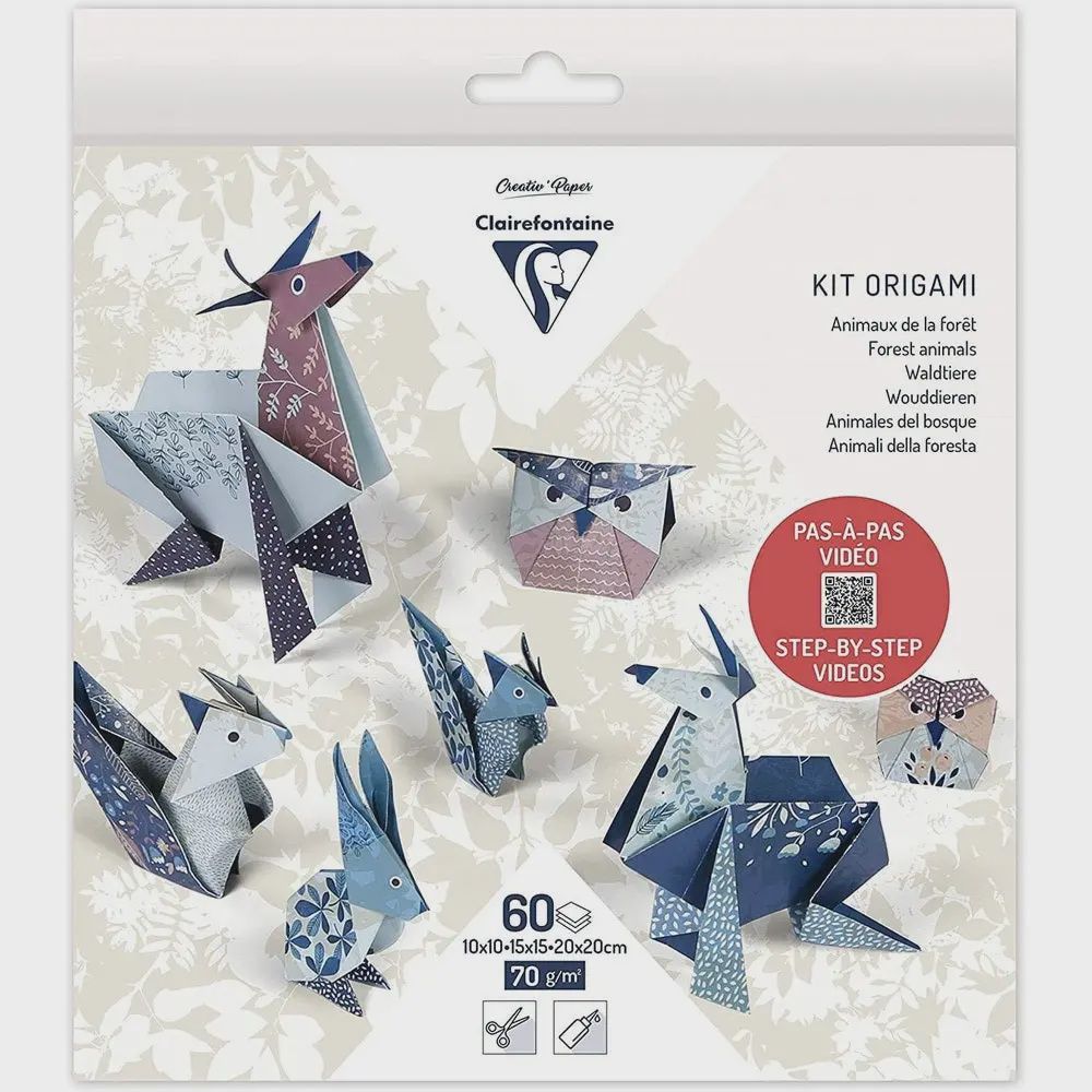 Clairefontaine Origami Animal Kit 60pc