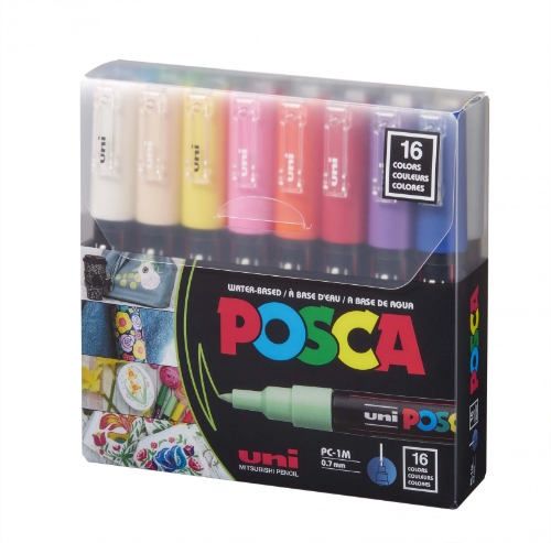 Posca Set 1M Fine 16pc