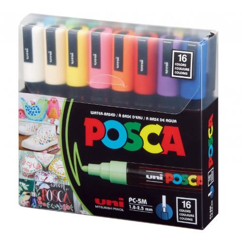 Posca Set 5M Medium 16pc