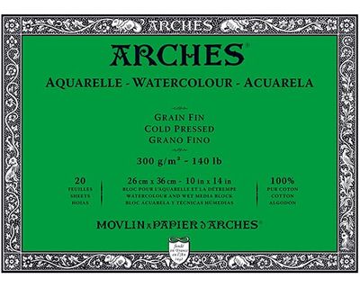 Arches Cold Press Watercolor Block 140 lb 10 x 14 in 20 Sheets