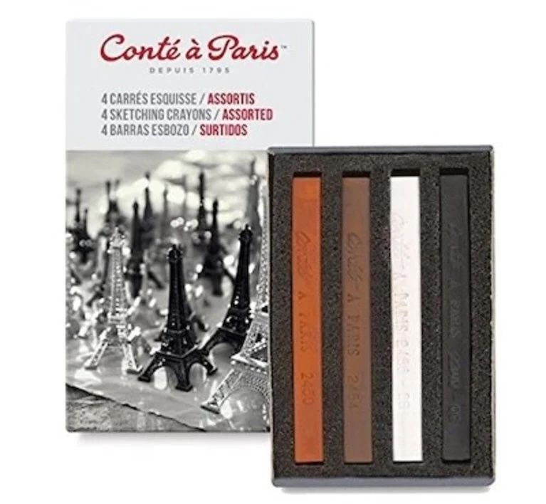 Conté à Paris Sketching Crayon Matchbox Set of 4