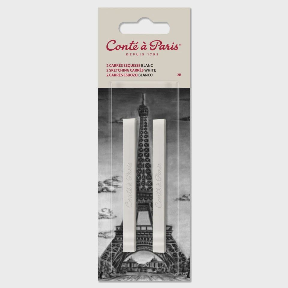 Conté à Paris Sketching Crayon White 2B Set of 2