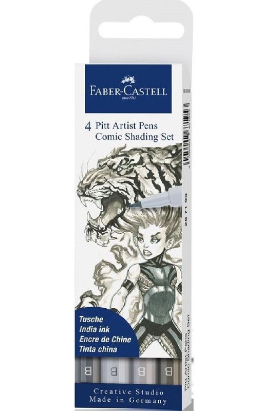 Faber Castell Pitt Artist Pen Comic Shading Set of 4