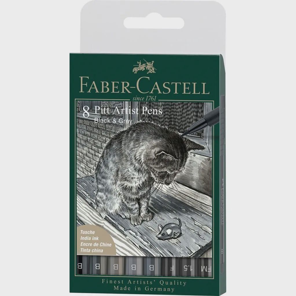 Faber Castell Pitt Artist 8St Bk/Gr