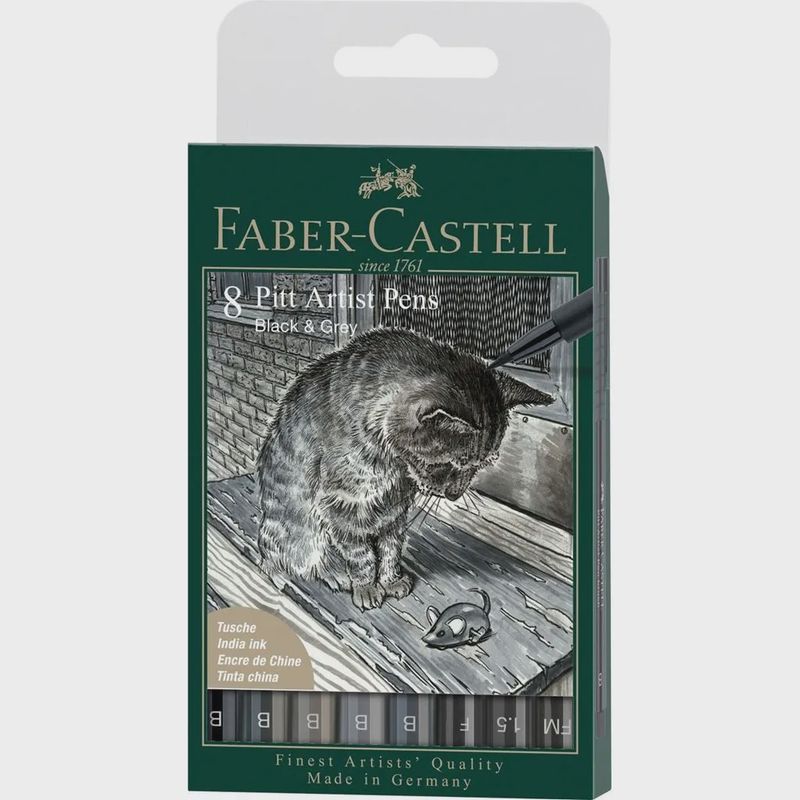 Faber Castell Pitt Artist 8St Bk/Gr