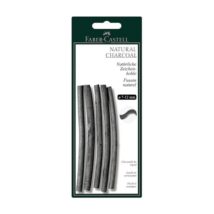 Faber-Castell Natural Charcoal Sticks 6–11 mm 6 Piece