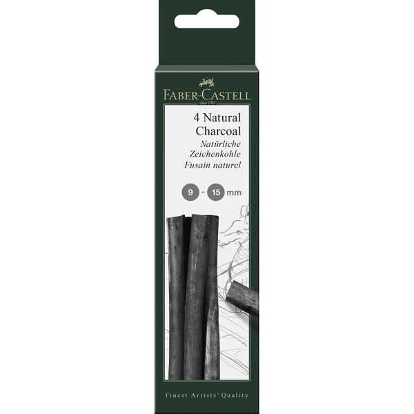 Faber-Castell Natural Charcoal Sticks 9–15 mm 4 Piece