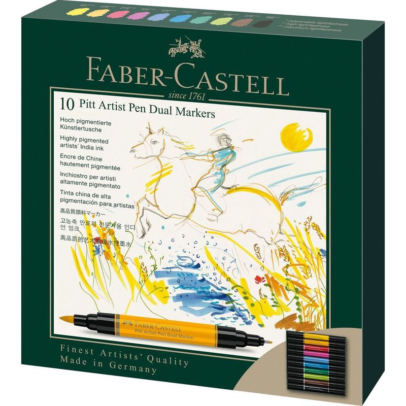 Faber Castell Pitt Artist Dual Brush Marker Set 10pc