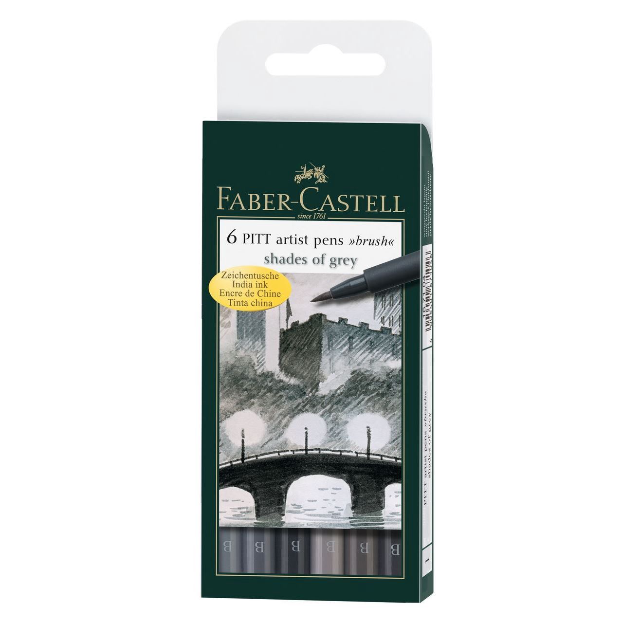 Faber Castell Pitt Artist Grey Pen Set of 6