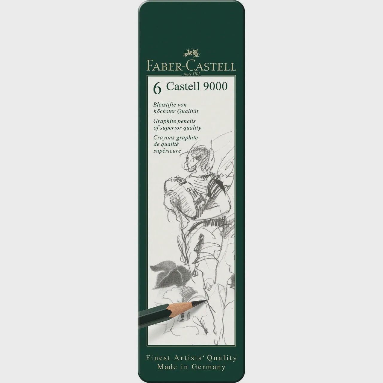 Faber-Castell 9000 Pencil Tin Set 6 Piece