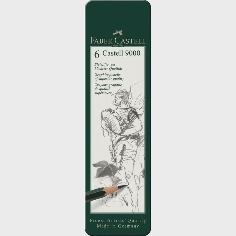 Faber-Castell 9000 Pencil Tin Set 6 Piece