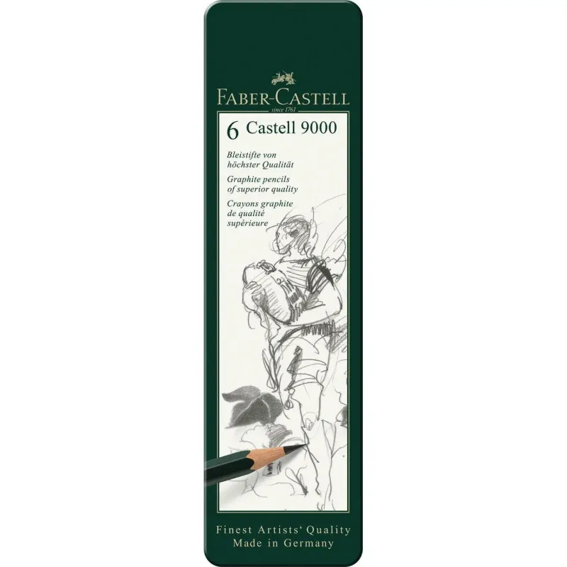 Faber-Castell 9000 Pencil Tin Set 6 Piece