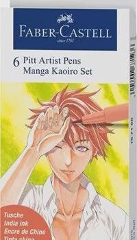 Faber Castell Pitt Artist Manga Kaoiro Pen Set of 6