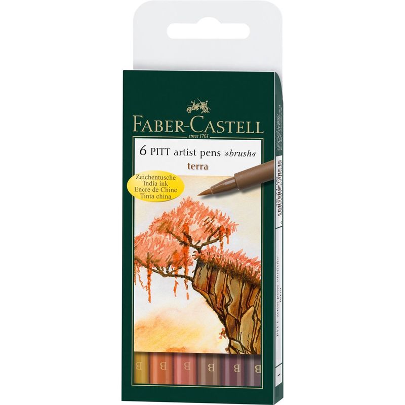 Faber Castell Pitt Artist Terra Pen Set of 6