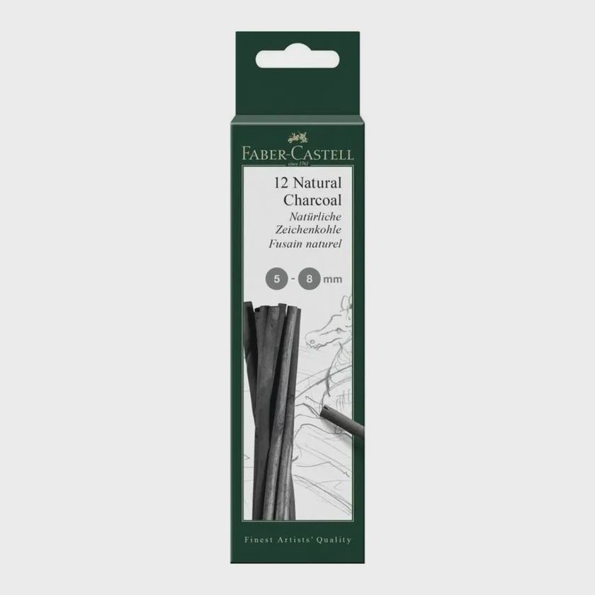 Faber-Castell Natural Charcoal Sticks 5–8 mm 12 Piece