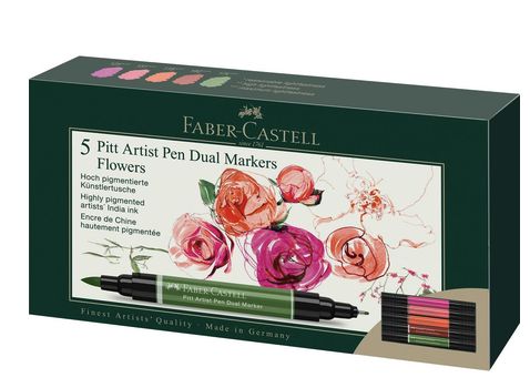 Faber Castell Pitt Artist Dual Brush Marker Set Flowers