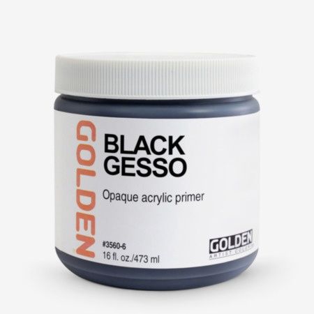 Golden Black Gesso 16oz