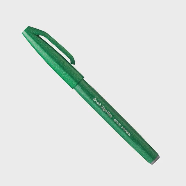 Pentel Sign Pen Brush Tip Green