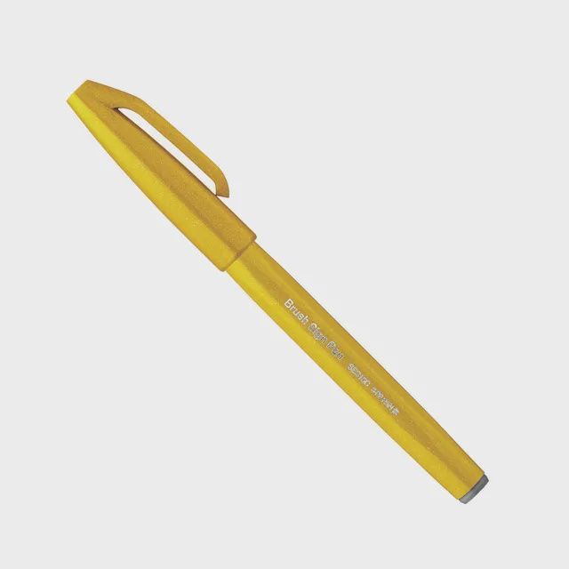 Pentel Sign Pen Brush Tip Yellow