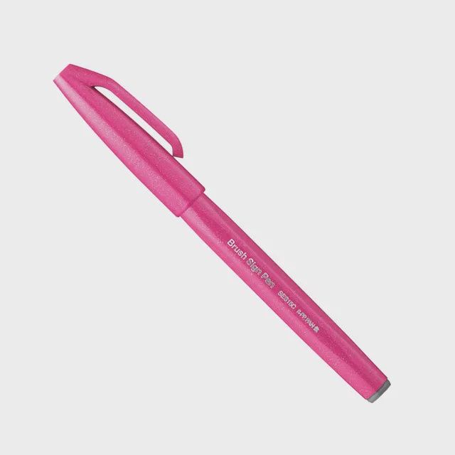 Pentel Sign Pen Brush Tip Pink