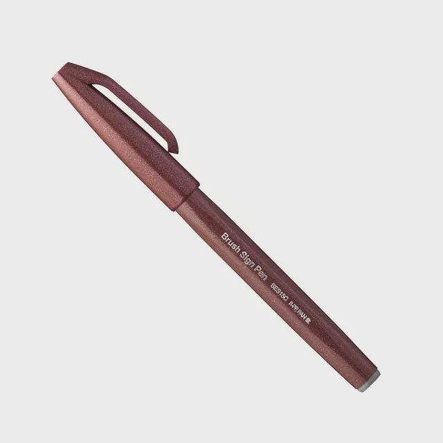 Pentel Sign Pen Brush Tip Brown