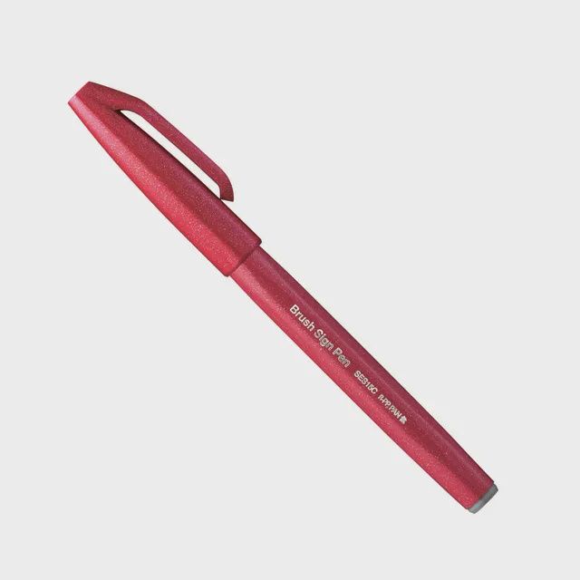 Pentel Sign Pen Brush Tip Red