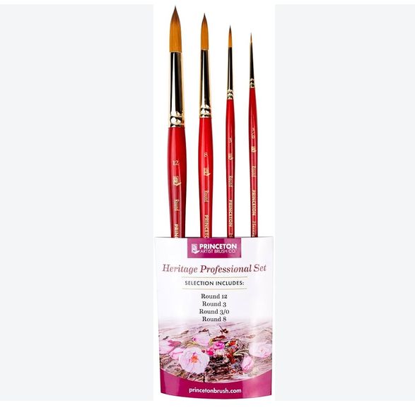 Princeton Heritage Synthetic Sable Professional Brush Set 4 Piece