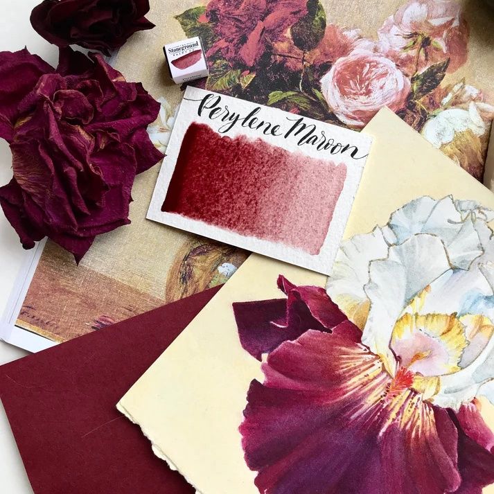 Stoneground Perylene Maroon 1/2 pan