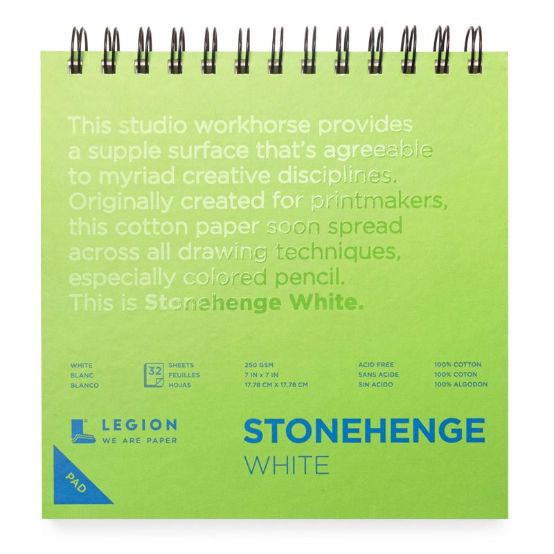 Stonehenge White Spiral Pad 7x7