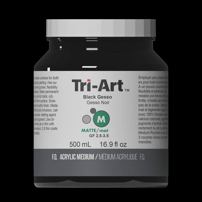 Tri-Art Foundations Black Gesso 500ml