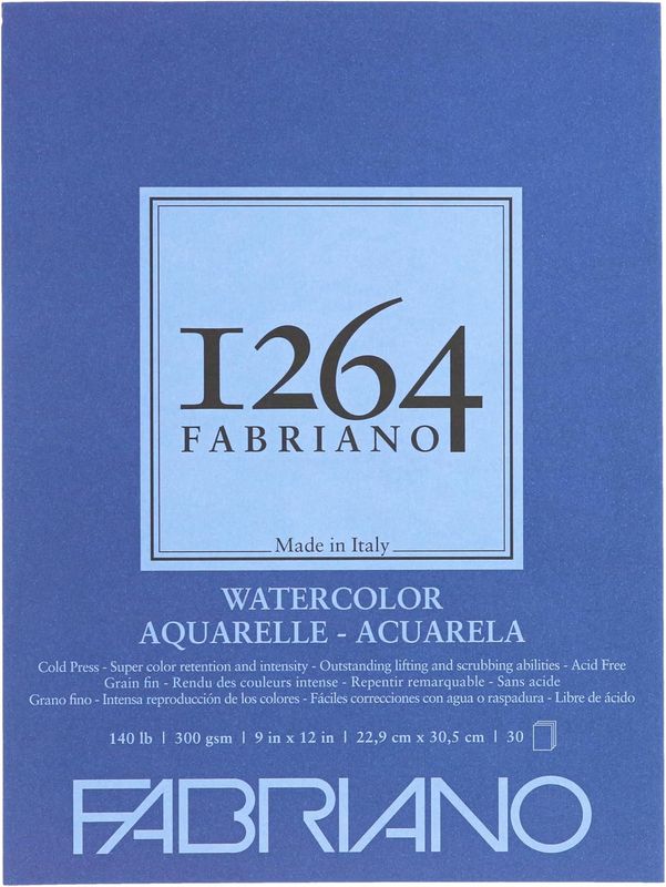 Fabriano 1264 Watercolour Pad 11x15 30SH CP