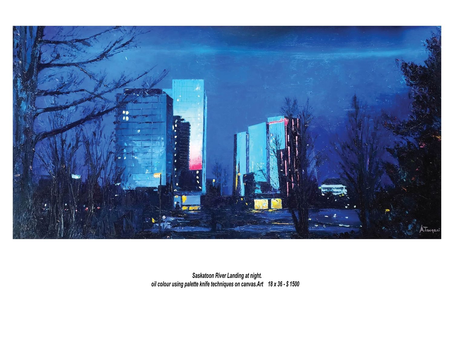 Saskatoon River Landing at Night by Ahmad Touqani