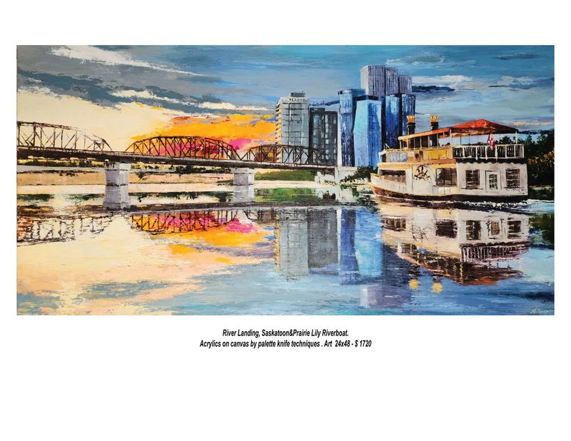 River Landing, Saskatoon and Prairie Lily Riverboat by Ahmad Touqani
