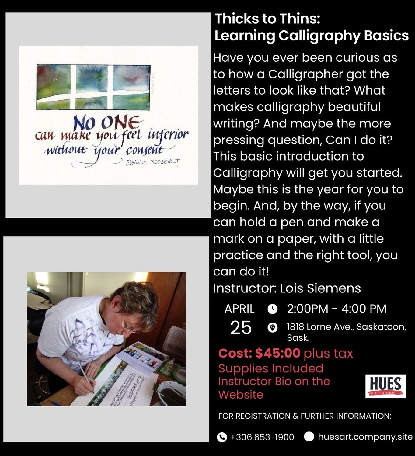 Thick and Thin April Calligraphy L Siemans