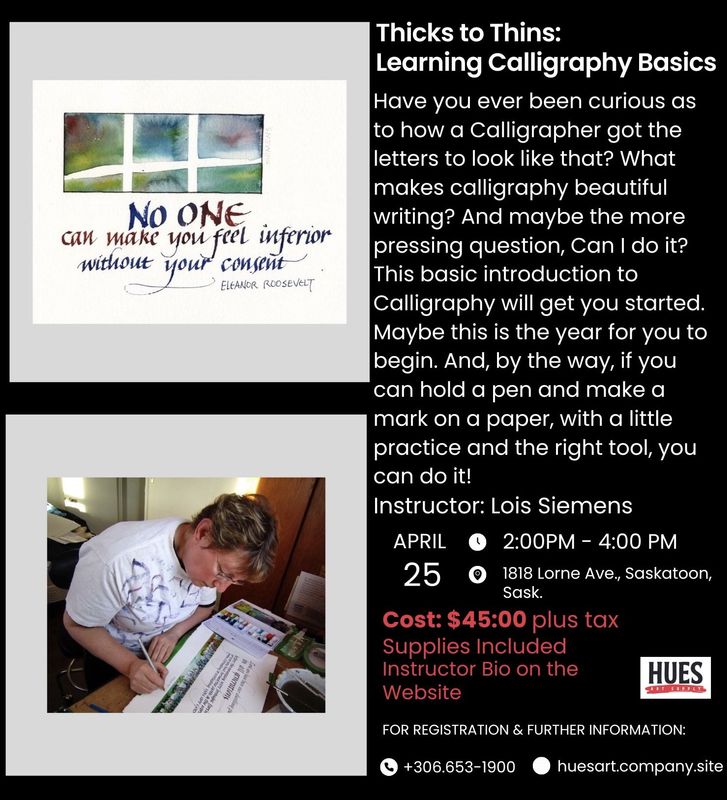 Thick and Thin April Calligraphy L Siemans