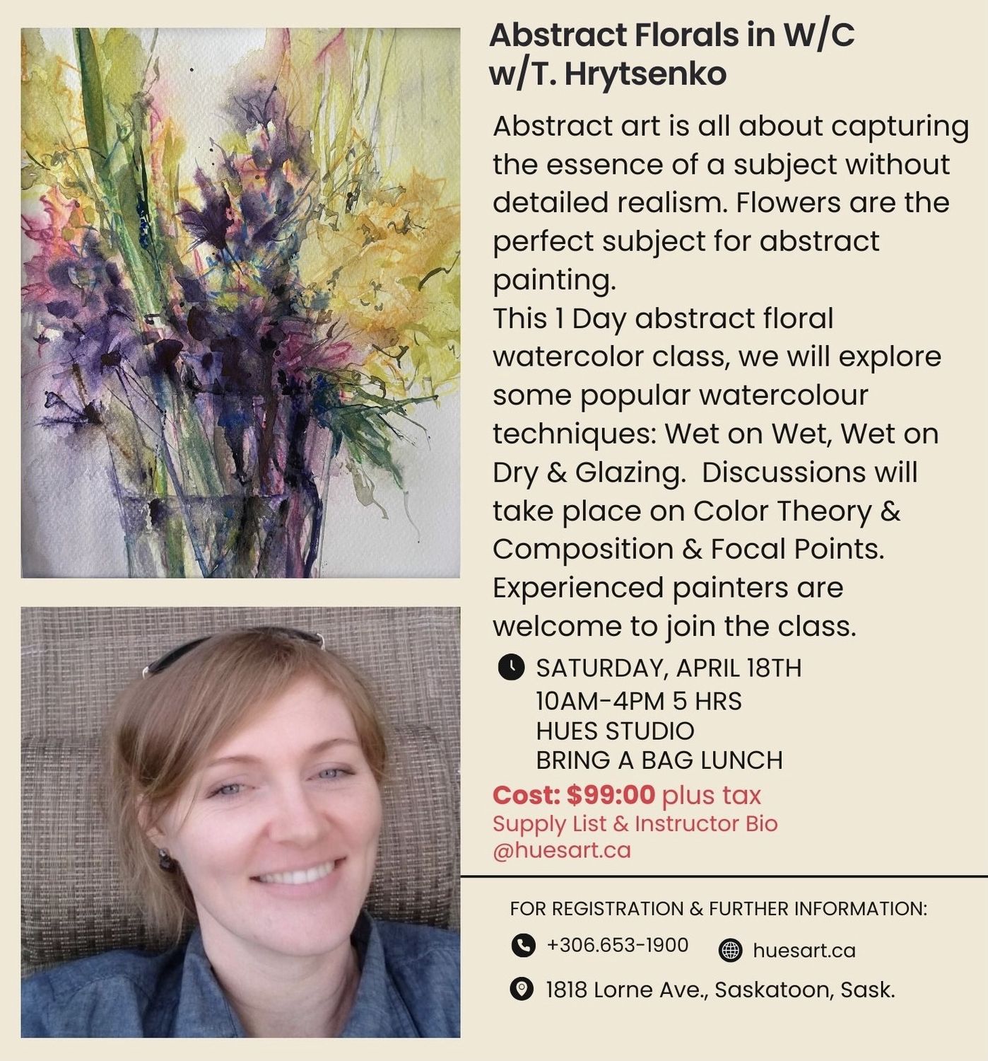 Abstracted Floral Watercolour with T Hrytsenko