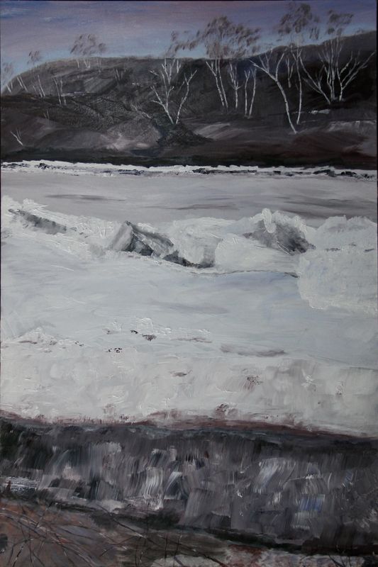 Battle River Breakup 2 by Rod McLaren